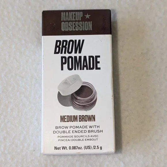 Brow Pomade MEDIUM BROWN w/ Double ended brush by Makeup Obsession - Picture 3 of 5